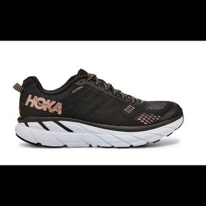 Hoka One One Clifton 6 Black/Rose Gold, size 8.5